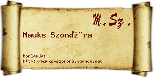 Mauks Szonóra névjegykártya